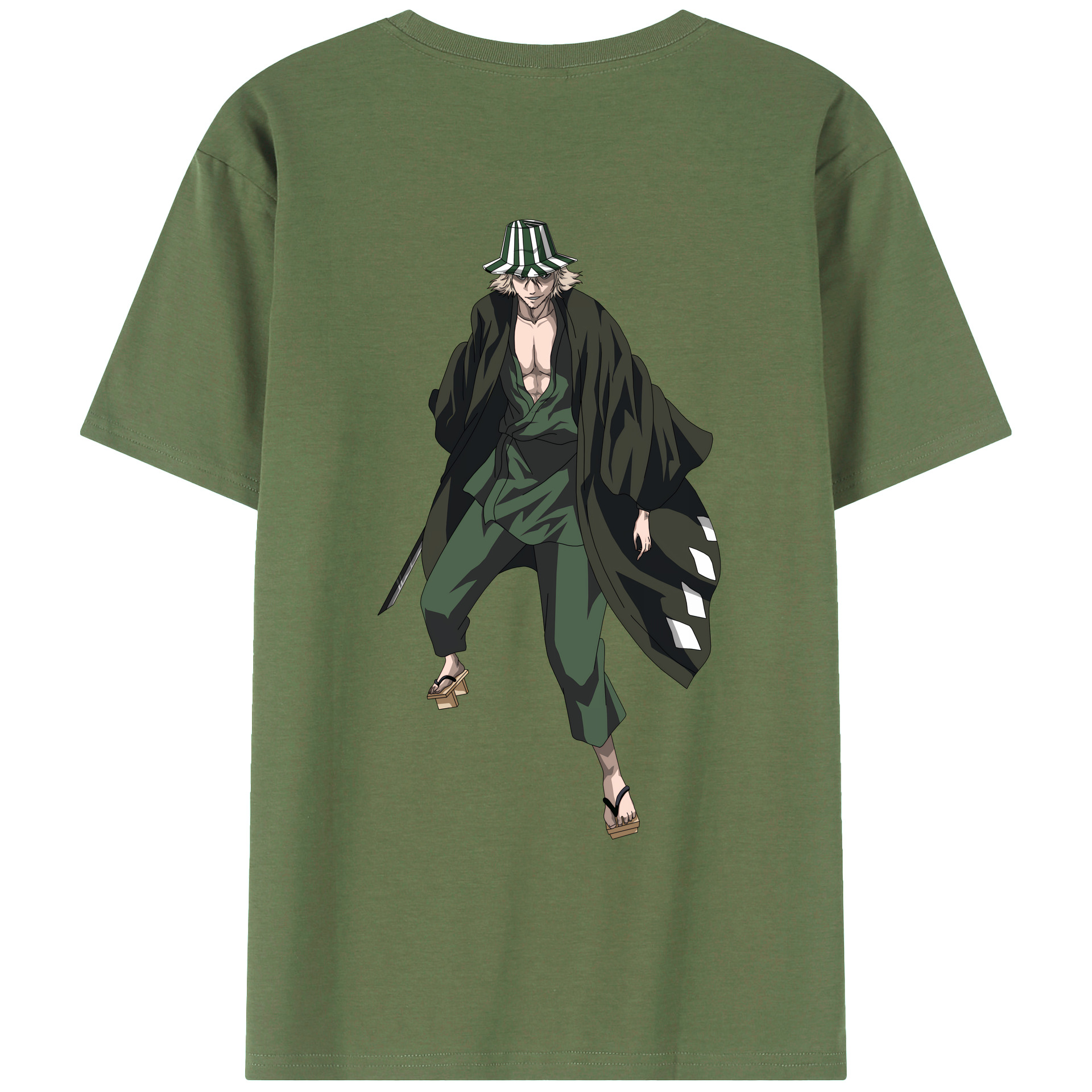 （画像用） "ブリーチ 浦原 喜助（うらはら きすけ） BLEACH Urahara Kisuke " 綿100％ メンズ半袖Tシャツ（バックプリント） 通気性